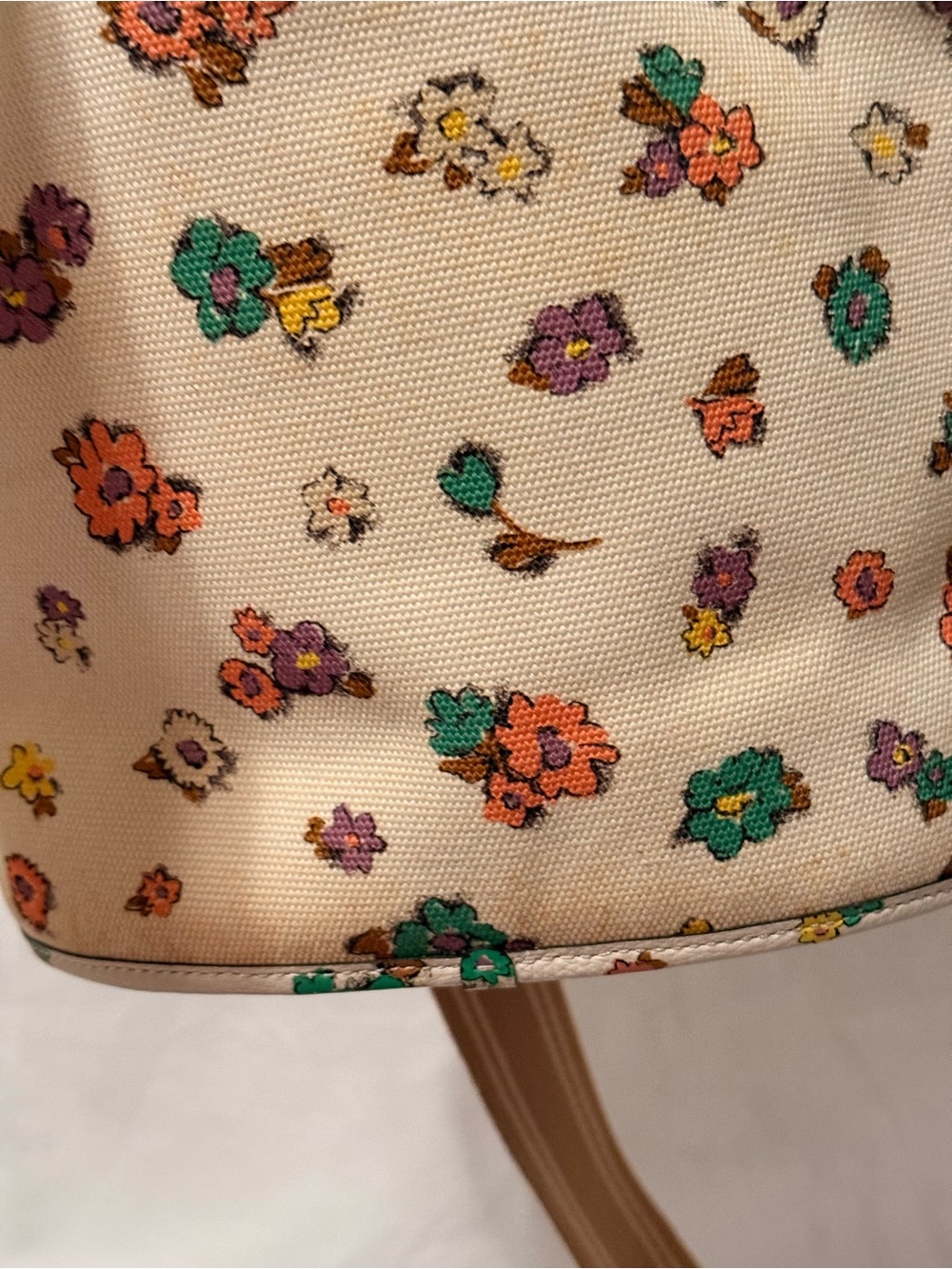 Coach Field Bucket Bag with Cross Stitch Floral Print - Chalk Multi - Picture 16 of 16